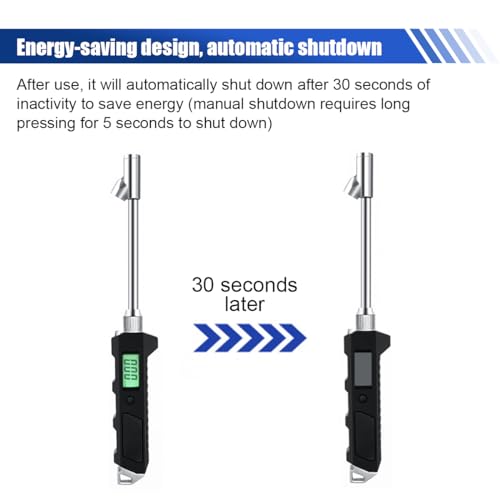 Digital Tire Pressure Gauge 230 PSI, Stainless Steel Dual Head Tire Gauge for Truck RV, Heavy Duty Tire Pressure Gauge with Backlit LCD and Flashlight for Easy and Accurate Reading