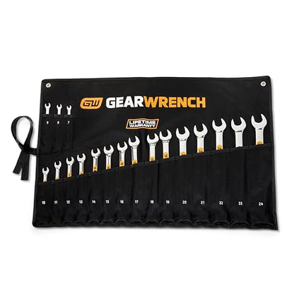 GEARWRENCH 18 Piece 12 Point Metric Hi-Viz Long Pattern Combination Wrench Set | 81920H - style: 18 pc