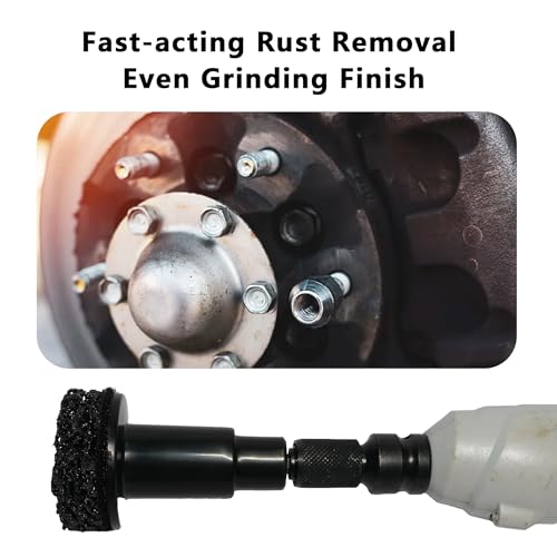 Wheel Hub Cleaning Kit, 7-Piece Hub & Stud Cleaner for Rust Removal and Resurfacing, Fits 1/2" Power Drill and Impact Wrench, for Automotive Lug Studs, Rotors and Brake Service