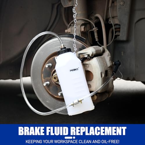 1L Brake Bleeder Bottle One Way Check Valve, Brake Fluid Bleeder Kit | 24 inch Tube and Rubber Connector, Collect Waste Brake Fluid - color: 1 L Reservoir Bottle with One Way Check Valve