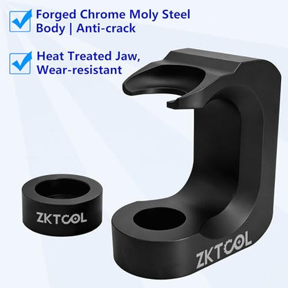 ZKTOOL Hydraulic Pneumatic Ball Joint Separator Puller, Heavy Duty Control Arm Ball Joint Removal Tool Compatible with Land Rover Jaguar,Steering Suspension Extractor, Replace JLR-204-793A JLR-204-838 - color: Black