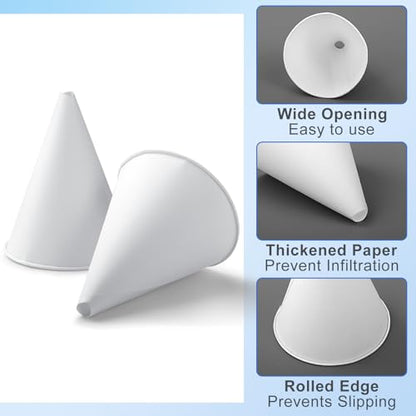 100 Pcs Disposable Paper Engine Oil Funnels, 6oz for Automotive Motor Use, No Spill Funnel for Windshield Washer Fluid, Water, Gas
