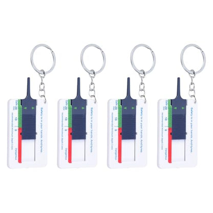 Professional Tire Treads Depth Gauges 0 to 20mm Slider Tool with Keychains Attachment ABS for Auto Motorcycle Maintenanc