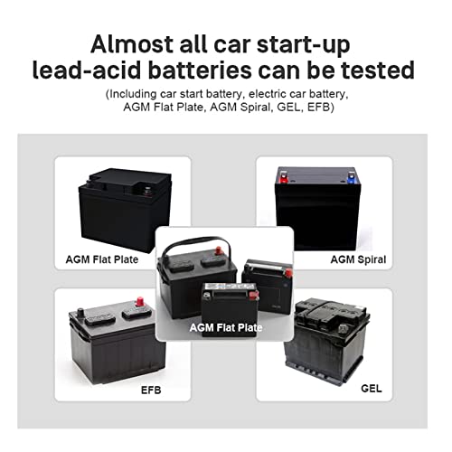 12V Car Battery Load Tester, Digital Auto Battery Analyzer, Automotive Alternator Tester for Truck SUV, Color TFT LCD Screen, Wide Application for All 12V Batteries