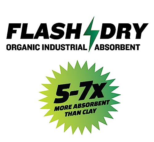 FlashDry All Purpose Organic Industrial Absorbent - 5 Liter Bucket, Case of 6- Instantly Absorbs Liquid Spills - Safer and 5-7x More Absorbent Than Clay - Lightweight & Refillable - OSHA Compliant - size: Case of 6 (30L)