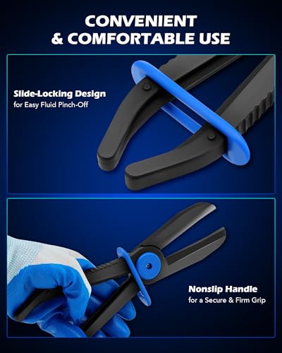Orion Motor Tech Hose Pinch Off Pliers, 3 Piece Long Reach Hose Clamp Pliers Set for Flexible Hoses Brake Coolant Radiator Vacuum Fuel Lines Maintenance - style: Straight