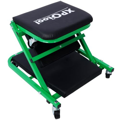 Mechanic Creeper, Garage Gift, 36" Z Creeper Seat, 2 in 1 Mechanic Gifts, 300 lbs Capacity, Low Profile Creeper with 6 pcs Wheels in Garage/Shop for Fathers Day Tool Gift (Green) - color: Green