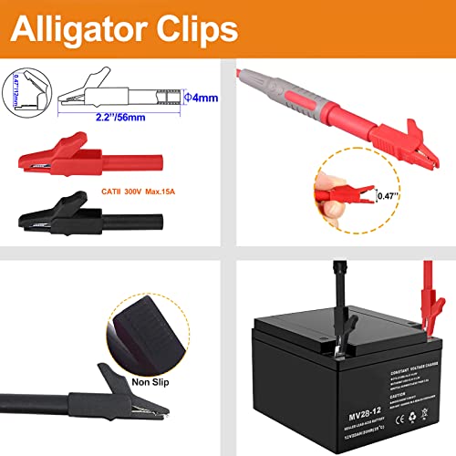 Makeronics 11-in-1 Multimeter Test Lead Kit with Alligator Clip Soft Case | for Electronic Specialties Automotive Multimeter Voltmeter Clamp Meter 2 PCS Non-Destructive Back Probes