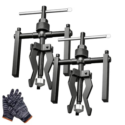 Multi-Function 3-Jaw Bore Puller Tool, Internal External Bearing Gear Extractor, Carbon Steel Guide Bearing Puller Kit for Manual Removal of Wheel Bearings Bushings Gears (Small + Large) - color: Small + Large