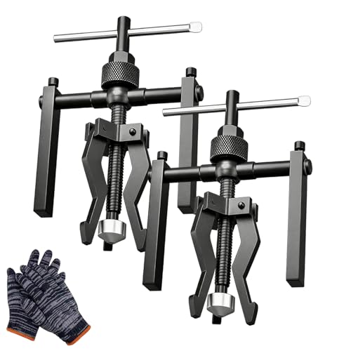 Multi-Function 3-Jaw Bore Puller Tool, Internal External Bearing Gear Extractor, Carbon Steel Guide Bearing Puller Kit for Manual Removal of Wheel Bearings Bushings Gears (Small + Large) - color: Small + Large