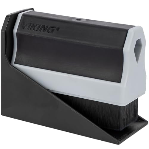 VIKING Tire Shine Applicator Brush, Automotive Tire Dressing Applicator Brush, Storage Stand Included for Car Detailing and Car Wash Kit, Black, 3.1 Inch Bristle Deck