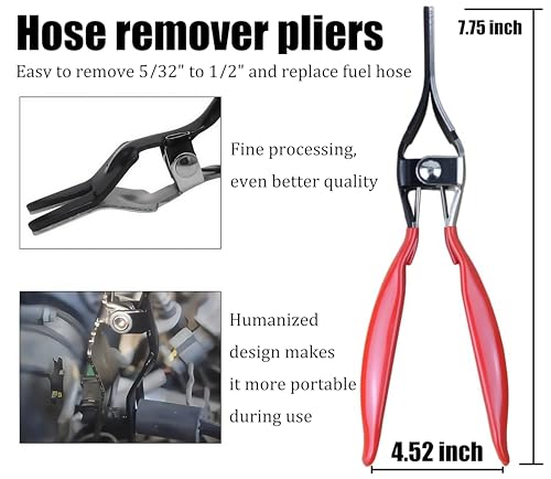 Set 4Pcs electrical connector disconnect tool,Fuel Line Pliers,9" Fuel Filter Caliper,electrical disconnect pliers for cars,Hose Pipe Clamp Clip
