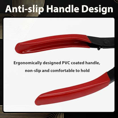 Car Panel Trim Removal Tool, Interior Clip Plier with Red Non-Slip Handle, Door Upholstery and Dashboard Fastener Remover