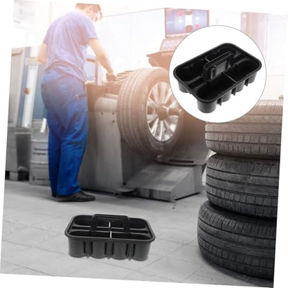 ULTECHNOVO Heavy-Duty Plastic Car Cleaning Tools Storage Basket with Handle Compartment Organizer for Car Detailing Portable Cleaning Bucket for Auto Maintenance and Household Use