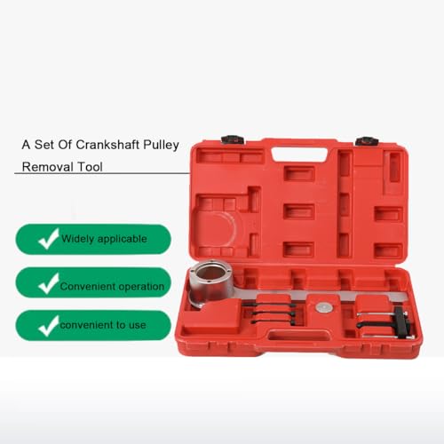 Crankshaft Pulley Removal Tool, Engine Crankshaft Pulley Crank Puller Installer Hold Tool,Crankshaft Pulley Removal and Fixing Tool Set Fit for Jaguar Land R-Over V8
