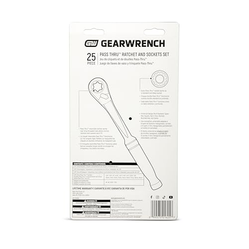 GEARWRENCH 25 Piece 3/8" Drive Pass Through Ratchet and Socket Set | GWX6PT25
