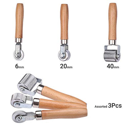 Tyre Patch Roller Duty Tire Stitching Tool with Wooden Handle 6mm 20mm 40mm Options for Effective Flat Repairs Tire Repair Kit 3pcs Set