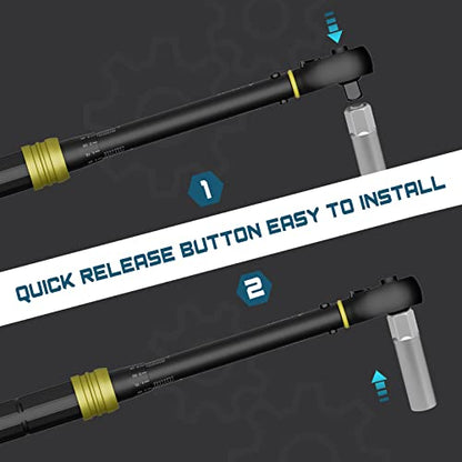 ANPUDS 3/8" Click Torque Wrench, 5-45 Ft-Lb/6.8-61 Nm, Lightweight Aluminum | ±3% Accuracy, Small Mini, 72-Tooth Reversible Ratchet, Dual Scale, for Bike, Motorcycle, Auto Spark Plug Repair, DIYers - size: 5-45 ft-lb / 6.8-61 Nm
