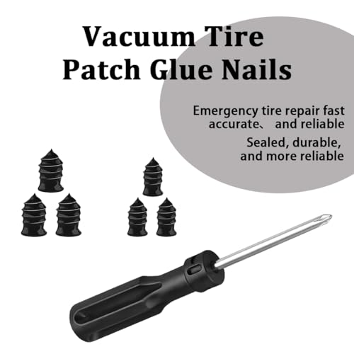 20PCS Car Tire Repair Nails Kit, 2 Sizes Self-Service Rubber Vacuum Tyre Screw in Plug with Screwdriver and Box, Spiral Automotive Fast Tire Repair Screw, Universal for Vehicles - size: 20PCS