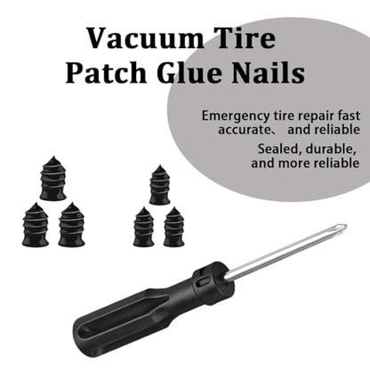 20PCS Car Tire Repair Nails Kit, 2 Sizes Self-Service Rubber Vacuum Tyre Screw in Plug with Screwdriver and Box, Spiral Automotive Fast Tire Repair Screw, Universal for Vehicles - size: 20PCS