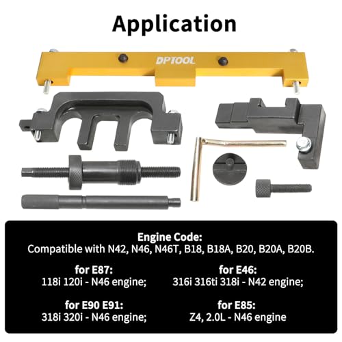 DPTOOL Camshaft Timing Tool Kit Compatible with BMW 318I 320I 316I E87 E46 E60 E90 E85 N42 N46 N46T Engines