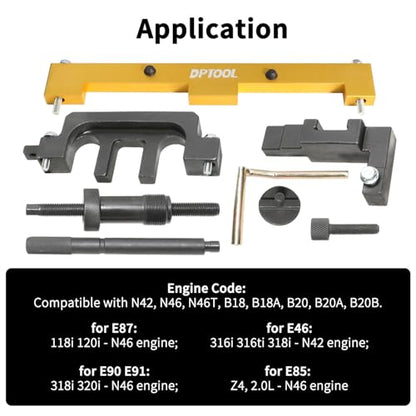 DPTOOL Camshaft Timing Tool Kit Compatible with BMW 318I 320I 316I E87 E46 E60 E90 E85 N42 N46 N46T Engines
