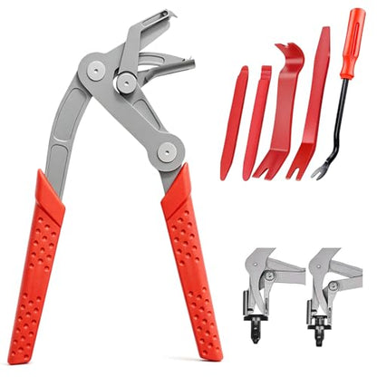 Car Clip Pliers, Panel Clip Removal Pliers, Professional Spring-Loaded Plastic Fastener Rivet Removal Tool for Removing Automotive Door Panels, Interior & Exterior Trim, Damage-Free Disassembly