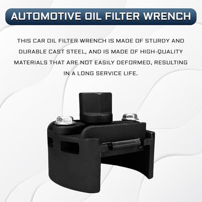 Oil Filter Wrench Adjustable Oil Filter Removal Tool 2 Jaw 2-3/8 to 3-1/8 Inch 60-80mm Oil Filter Socket Set Small Medium-Sized Universal Automotive Drive Oilfilter Cap Style Spin-on Wrench