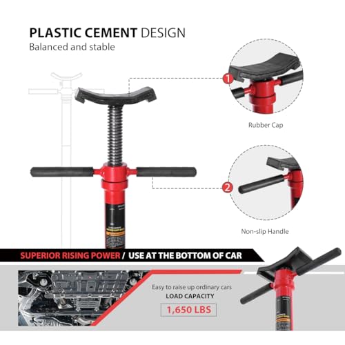 SPECSTAR Under Hoist Support Stand 3/4 Ton Jack Stand | 1650Lbs Capacity, Adjustable 52-76 Inch Height, 12 Inch Diameter Base for Vehicle Lifting & Support - style: Adjustable