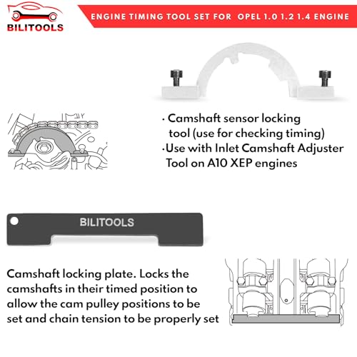BILITOOLS 1.0 1.2 1.4 L Turbo Engine Timing Tool Kit Compatible with GM Chevrolet Chevy Cruze Opel Vauxhall Camshaft Alignment Holding Locking Tool Set
