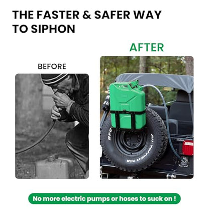 Gas Siphon Hose Pump, Shaker Siphon 6FT Tube Hose, Self Priming Syphon Hose 6 Feet -1/2" Value, for Gas/Fuel/Water Transfer,Use for Cars, Boats, Mowers (2PACK) - size: 6ft hose