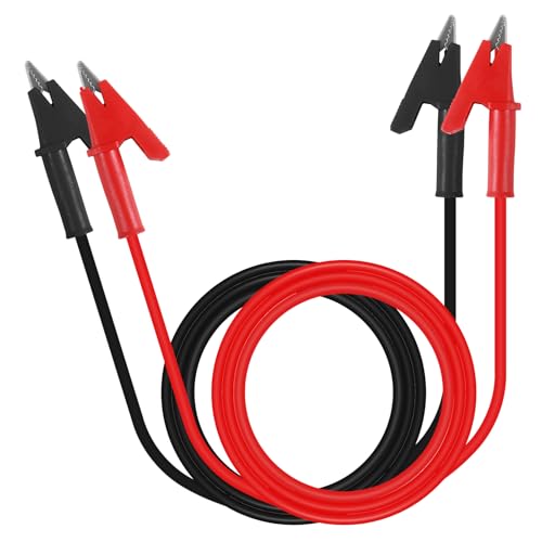 Dual-Ended Crocodile Alligator Clips 15A Test Lead Wire Cable with Insulated Clips 3.3ft/1m Flexible Copper Clamps for Electrical Testing - color: 1set dual-ended clip