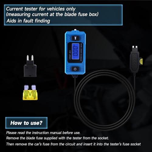 Circuit Fault Tester Car Fuse Tester Automotive Current Tester 20A 48V Automotive Test Tool Blade Checker Car Relay Fuse Checker for Current Circuit Testing (Not Include Battery)