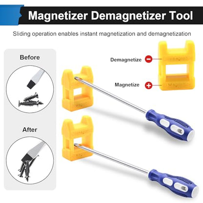 2-Pack 6 Inch Slotted & Phillips Screwdriver Set, Long Phillips and Flat Head Magnetic Screwdriver with Rubber Handle - size: 6 Inch