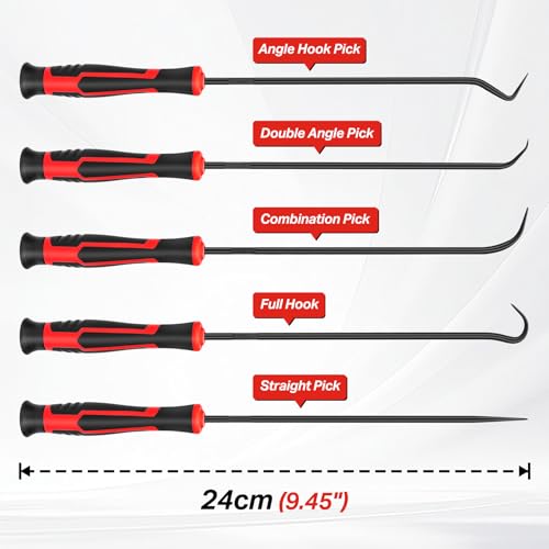 10-Piece Hook and Pick Set, Automotive Pick Tool Set for Car Auto Oil Seal/O-Ring Seal, Gasket Hook, Puller Remover Tools