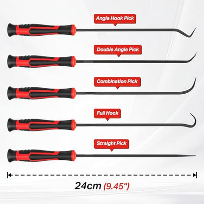 10-Piece Hook and Pick Set, Automotive Pick Tool Set for Car Auto Oil Seal/O-Ring Seal, Gasket Hook, Puller Remover Tools