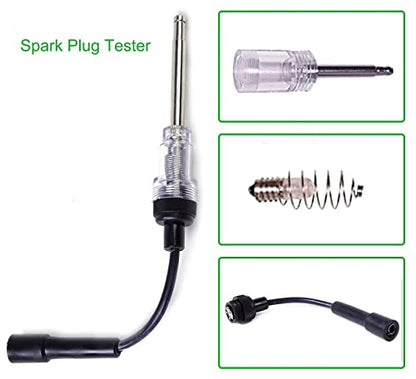 Petrol Engine Cylinder Compression Tester Kit and Spark Plug Tester Tool Fit for Automotive Car Lawnmower Truck Chainsaw Motorcycle Boat Petrol Gas Engine Diagnostic Compression Tester Kit (9 Pcs)