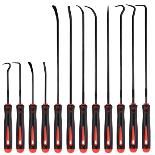 12PCS Automotive Hook and Pick Tool Set, Precision Hook and Pick Tool Set Car Auto O-Ring Seal Gasket Picks Hooks Puller Remove, Mechanic Professional Tools,Car Repair Essentials