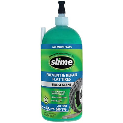 Slime 10009 Flat Tire Puncture Repair Sealant, Prevent and Repair, All Off-Highway Tubeless Tires, 32 oz Bottle - size: 32oz