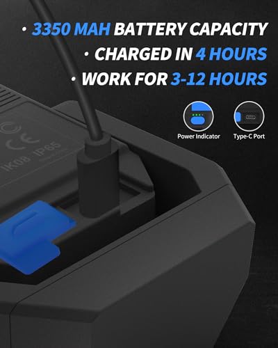 Led Work Light with 4 Modes,1200LM Portable COB Magnetic Light, Recharge Spotlight and Floodlight,150° Rotate IP65 Waterproof for Car Repair and Camping, Blue (1 Pack Without Hook) - color: Blue