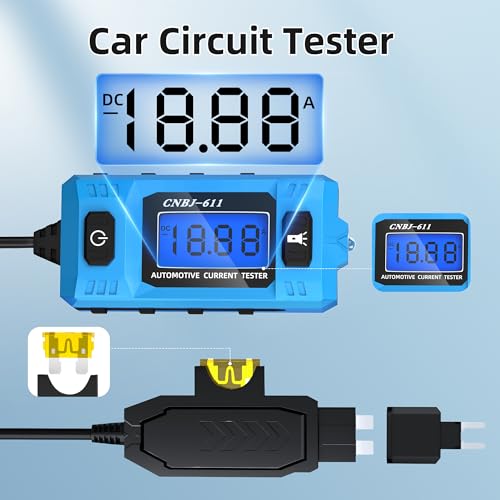 Automotive Circuit Fault Probe Tester, 48V 20A Portable High-Precision Car Circuit Probe Tester Current Fault Probe for Blade Fuses, Fuse Fault Diagnosis for Cars, Trucks, SUVs