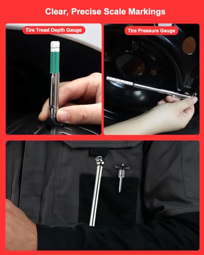 ATsafepro 1/2" Drive Torque Wrench Set, 10-170 ft-lb ±3% Accuracy, 72-Tooth Click Torque Wrench with 17/19/21mm Lug Nut Sockets, Extension Bar, Tire Pressure Gauge & 20pcs Flat Tire Repair Kit for Car