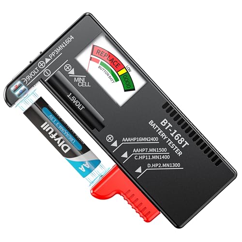 Dlypow Magnetic Battery Tester for AAA AA C D 9V, Buttons, Batteries Checker