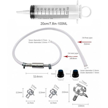 2 Set Brake Bleeder Kit with 2 Brake Bleeder Hose & 2 100ml Syringes | Hydraulic brake maintenance, Fluid transfer tool, Cars, motorcycles, bicycles, DIY garage repair - color: 2 Sets