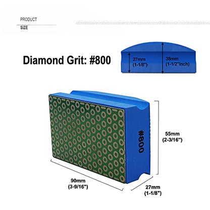 SHDIATOOL Diamond Hand Polishing Pads Foam Back for Granite Marble Stone Ceramic Grinding Pads Sanding Block Grit 800 Pack of 2 - style: Grits 800