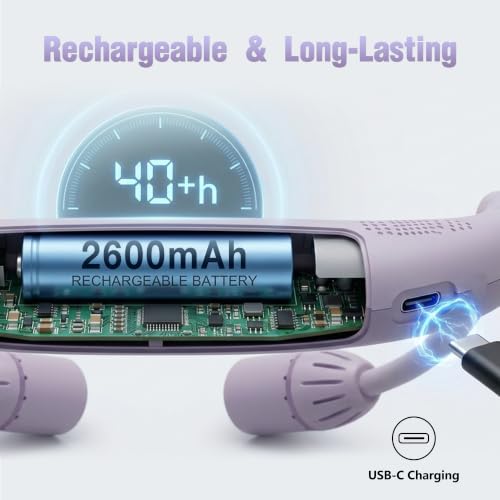LED Reading Light with Bluetooth Speaker,Bendable Neck Light 2600mAh | Book Light,5.7oz adjustable angle,5 modes 80H+,500 lumens rechargeable,for camping hiking Knitting reading repairing,Purple - color: Purple