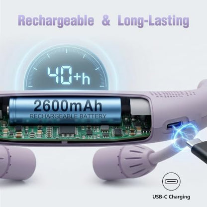 LED Reading Light with Bluetooth Speaker,Bendable Neck Light 2600mAh | Book Light,5.7oz adjustable angle,5 modes 80H+,500 lumens rechargeable,for camping hiking Knitting reading repairing,Purple - color: Purple