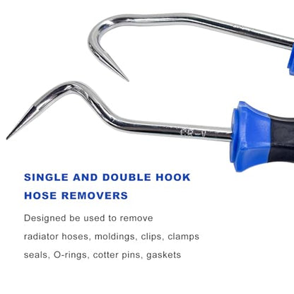 2 PCS Hose Removal Hook Set, 8 Inch Gasket Hook & Pick Tool Vehicle Radiator Hose Remover, Mini Pick Hooks Puller Remover for Hoses O-Rings Gaskets, Car Accessories