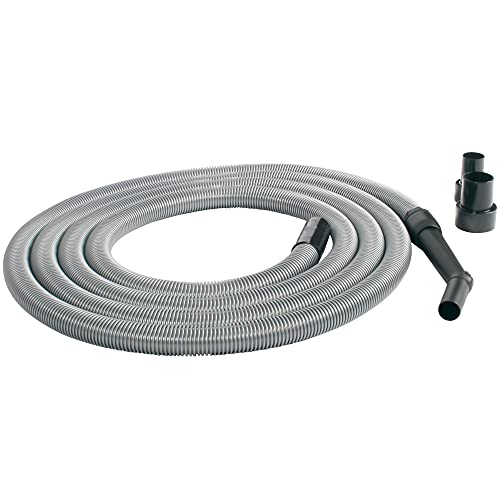 Cen-Tec Systems 20 Ft. Premium Shop Vacuum Extension Hose with 2 tank adapters and 1.25" curved end, Silver - size: 20 Ft. Hose