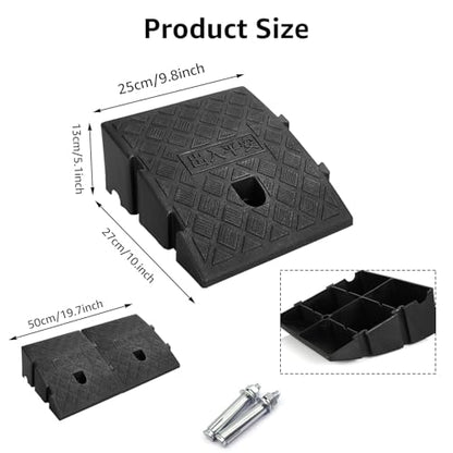 CertBuy 5 Inch Rise Curb Ramp 2 Pack, Portable Plastic Driveway Curb ramps, Threshold Ramps Set for Loading Dock, Driveway, Sidewalk for Scooter, Wheelchair, Car, Truck, Motorcycle, Dolly